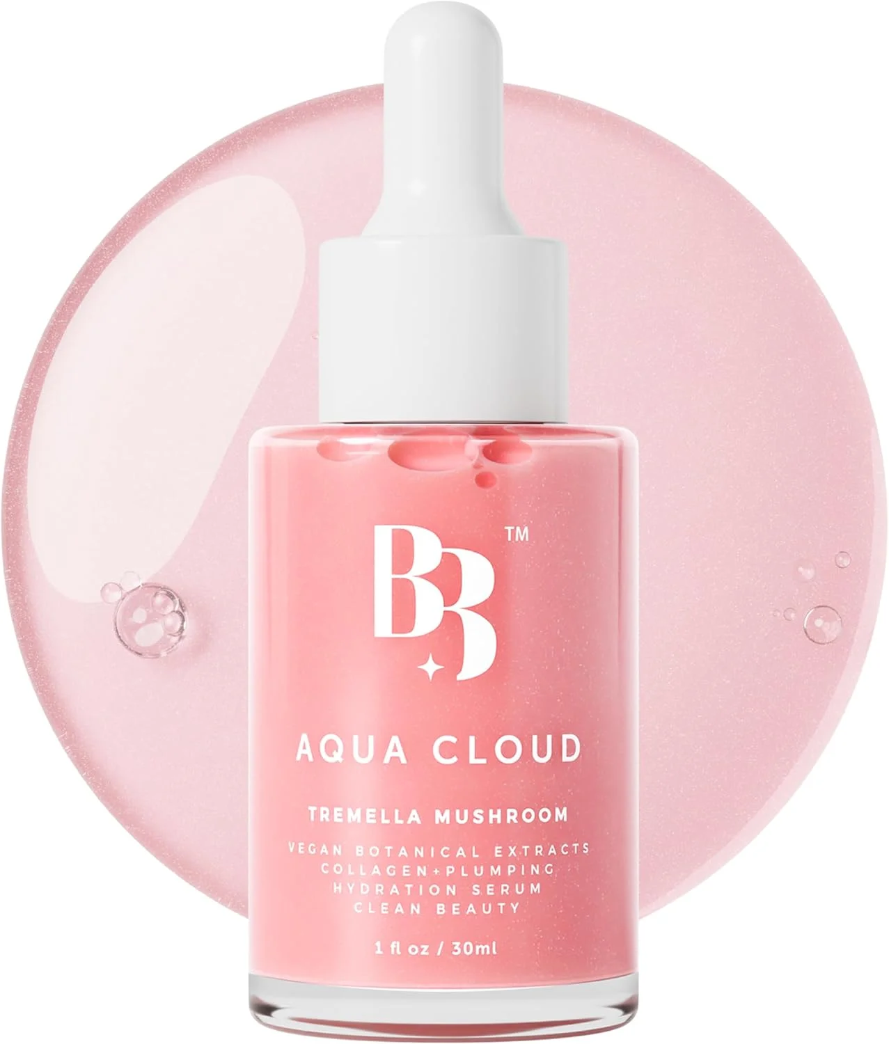 سرم ابری بیژو بیژو - جایگزین طبیعی اسید هیالورونیک، سرم صورتی معمولی نیست، فرموله شده برای آبرسانی، مرطوب کنندگی، سفت کنندگی، کلاژن ژله ای وگان ساخته شده با قارچ ترملا