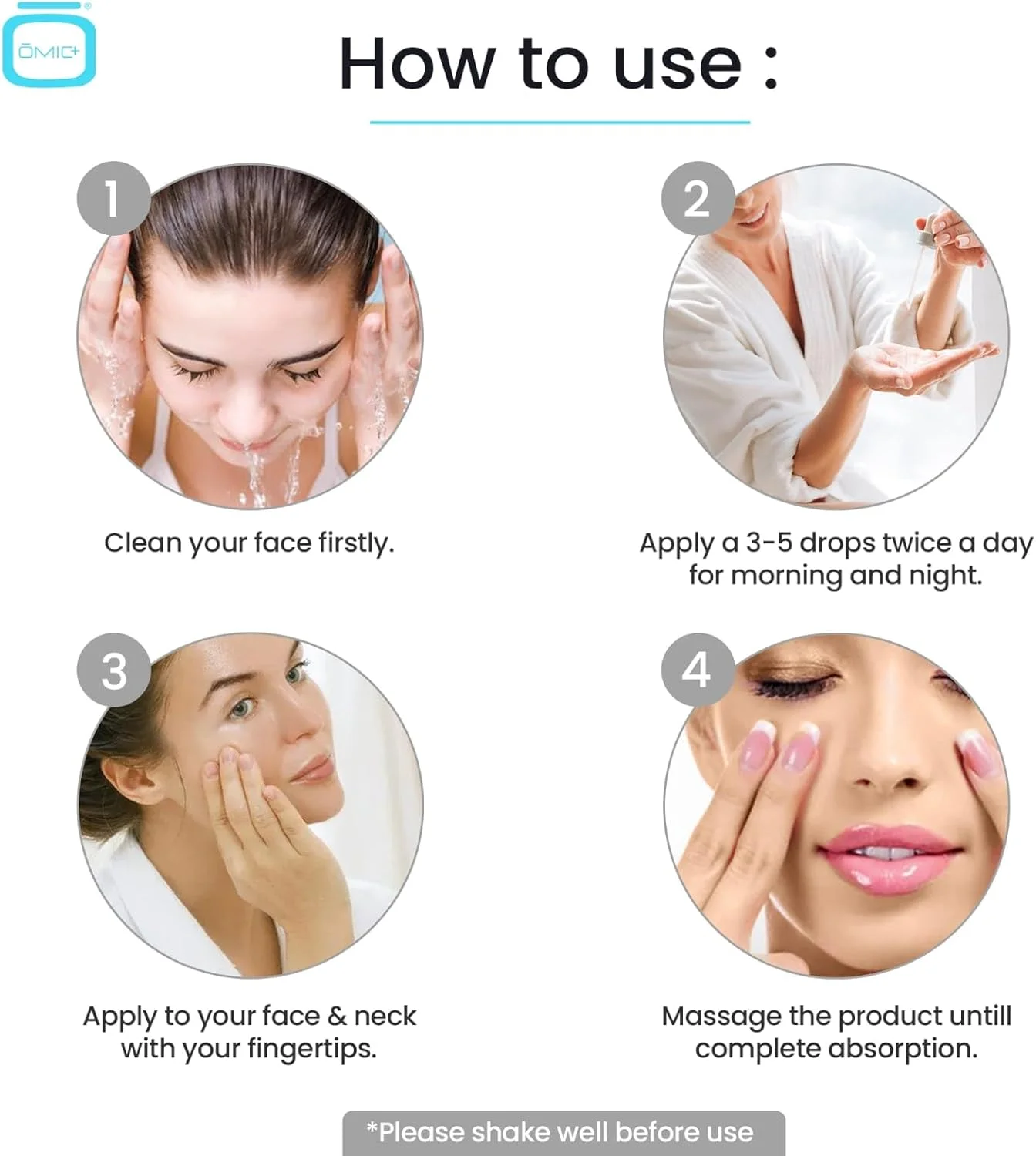 سرم ترانگزامیک اسید 10% OMIC برای صورت - 30 میلی لیتر - سرم روشن کننده پوست برای جای جوش، یکنواخت کننده رنگ پوست - حاوی هیالورونیک اسید، گلیسیرین، فرمول طبیعی، توسط OMIC