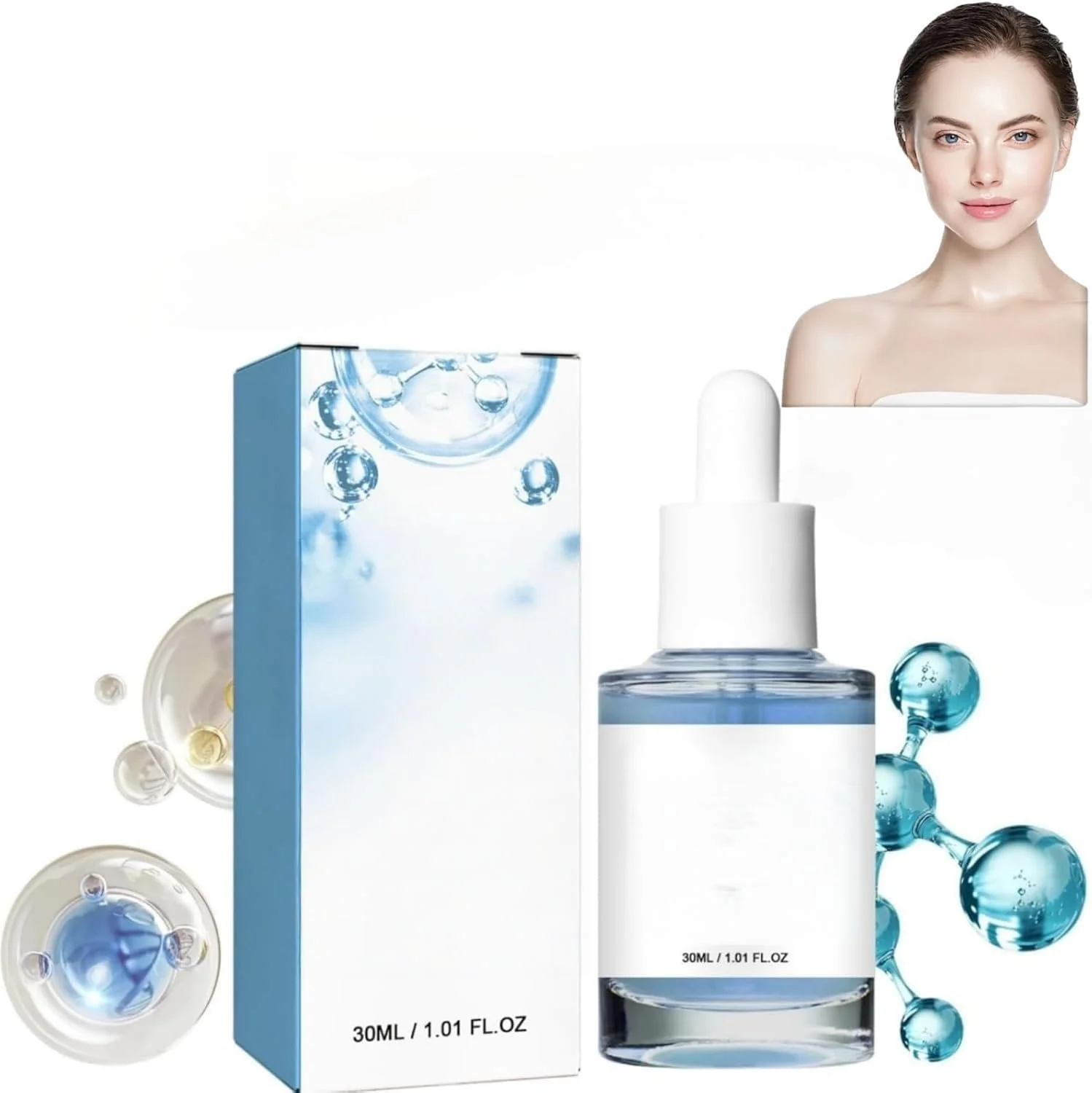 سرم صورت پپتید مس آبی، ضد چروک و بهبود دهنده پوست آسیب دیده، پپتیدهای مس برای صورت، سرم درخشان کننده برای پوست شفاف، سرم اسید هیالورونیک کاهش دهنده خطوط ریز، آبرسان و سفت کننده عمیق