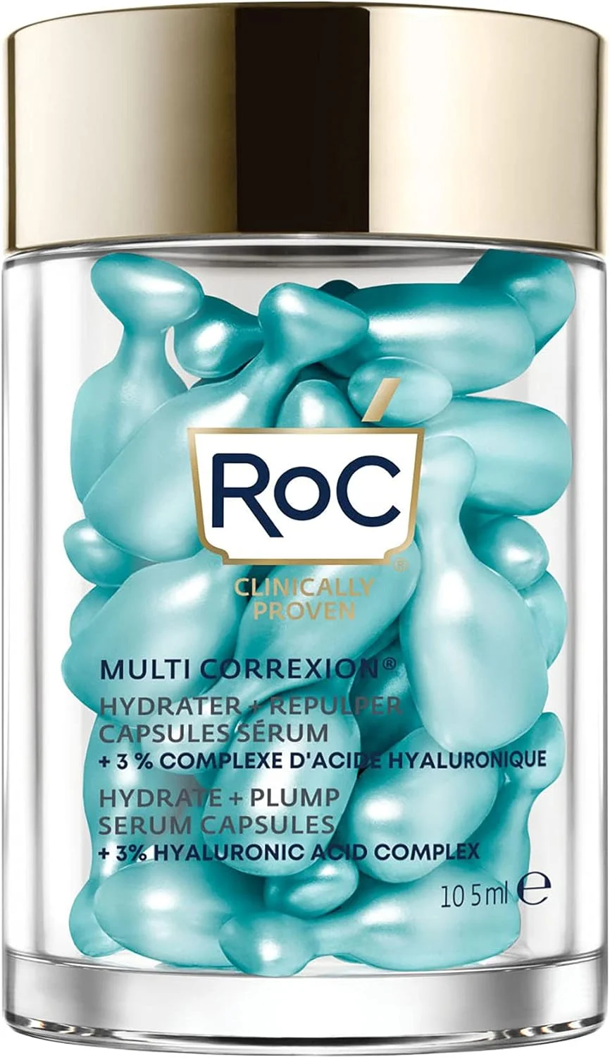کپسول های سرم آبرسان و حجیم کننده RoC Multi Correxion - حداکثر قدرت حجیم کنندگی - افزایش سطح آبرسانی پوست - حاوی اسید هیالورونیک - 30 عدد