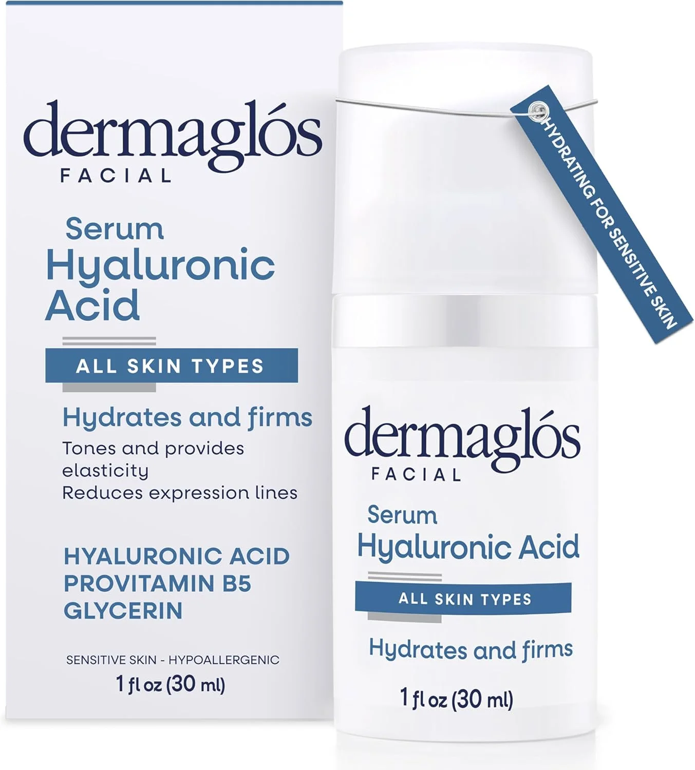 سرم اسید هیالورونیک درماگلوس برای صورت | مناسب برای انواع پوست حتی پوست حساس | آبرسان و کاهش دهنده خطوط | حاوی پروویتامین B5 و گلیسیرین | سفت کننده، تقویت کننده و افزایش دهنده خاصیت ارتجاعی | 30 میلی لیتر