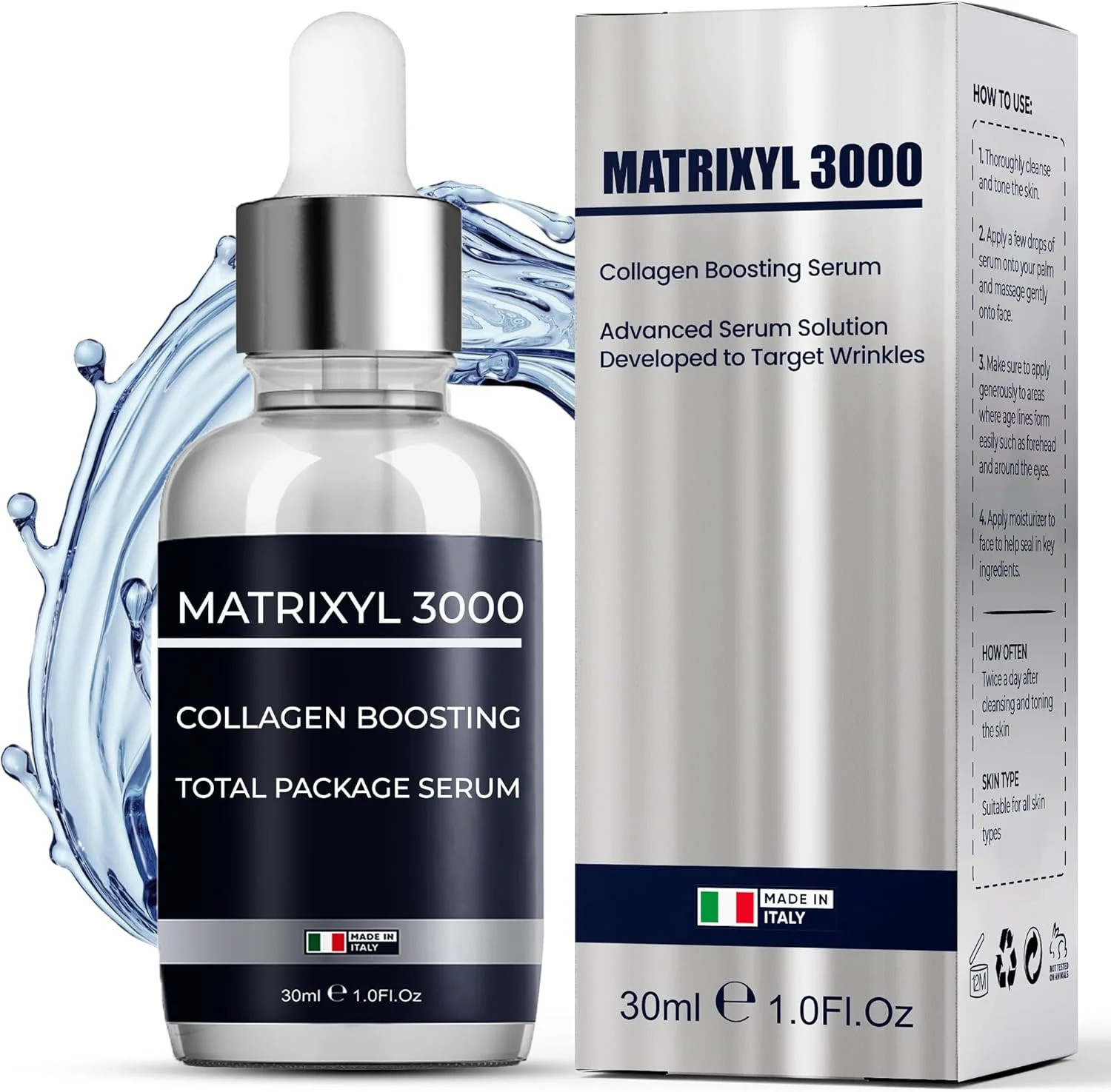 سرم ماتریکسیل 3000 با هیالورونیک اسید | سرم صورت ضد چروک، تقویت کننده کلاژن، ضد پیری و آبرسان | ترمیم کننده عمیق چروک، سفت کننده و استحکام بخش پوست برای خطوط ریز و چروک های پیشانی