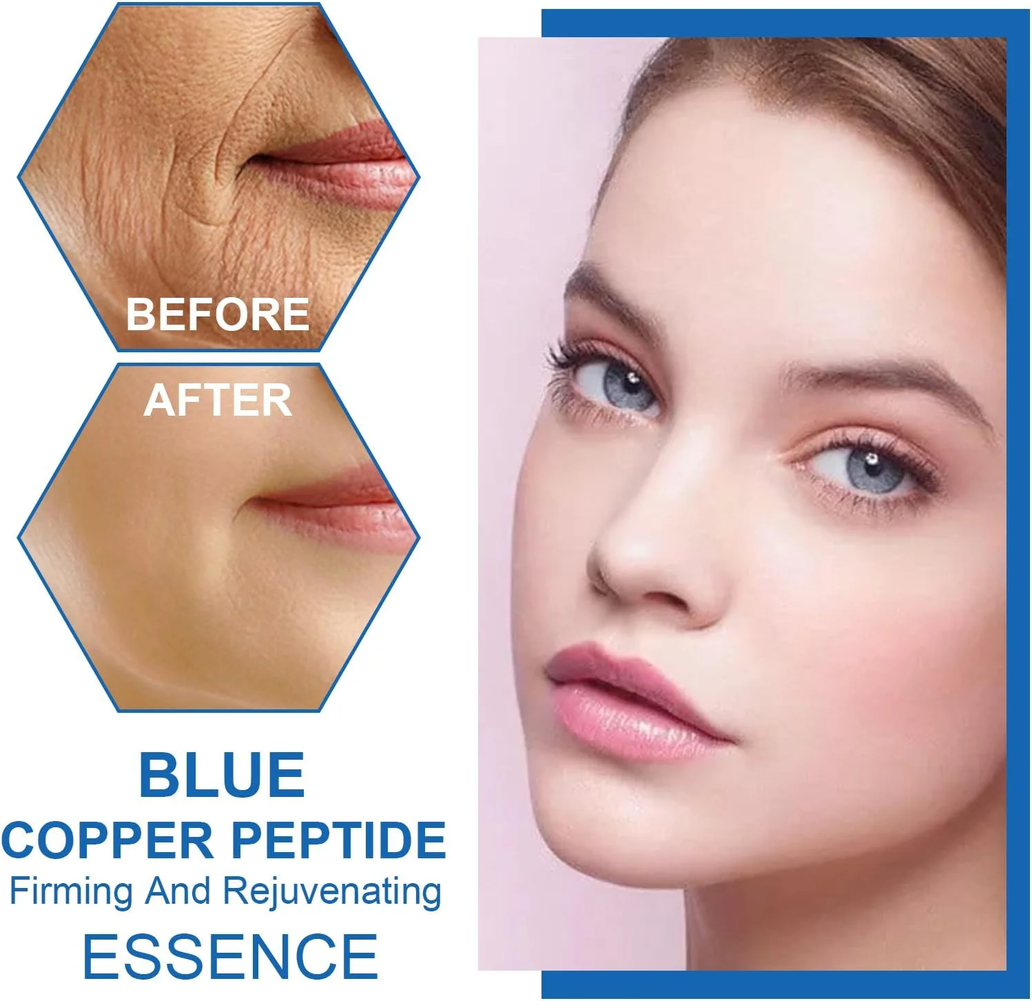 سرم صورت سفت کننده و جوان کننده پپتید مس آبی، اسانس پپتیدهای مس، سرم اسید هیالورونیک، پرکننده و درخشان کننده پوست، آبرسان و مرطوب کننده عمیق و ماندگار، کاهش خطوط ریز و چین و چروک