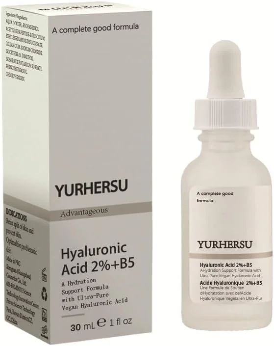 سرم صورت هیالورونیک اسید 2% + B5 برای آبرسانی عمیق، ضد چروک، کوچک کننده منافذ و کاهش لک های تیره، آبرسانی سبک وزن ضد پیری برای آقایان و بانوان، 30 میلی لیتر