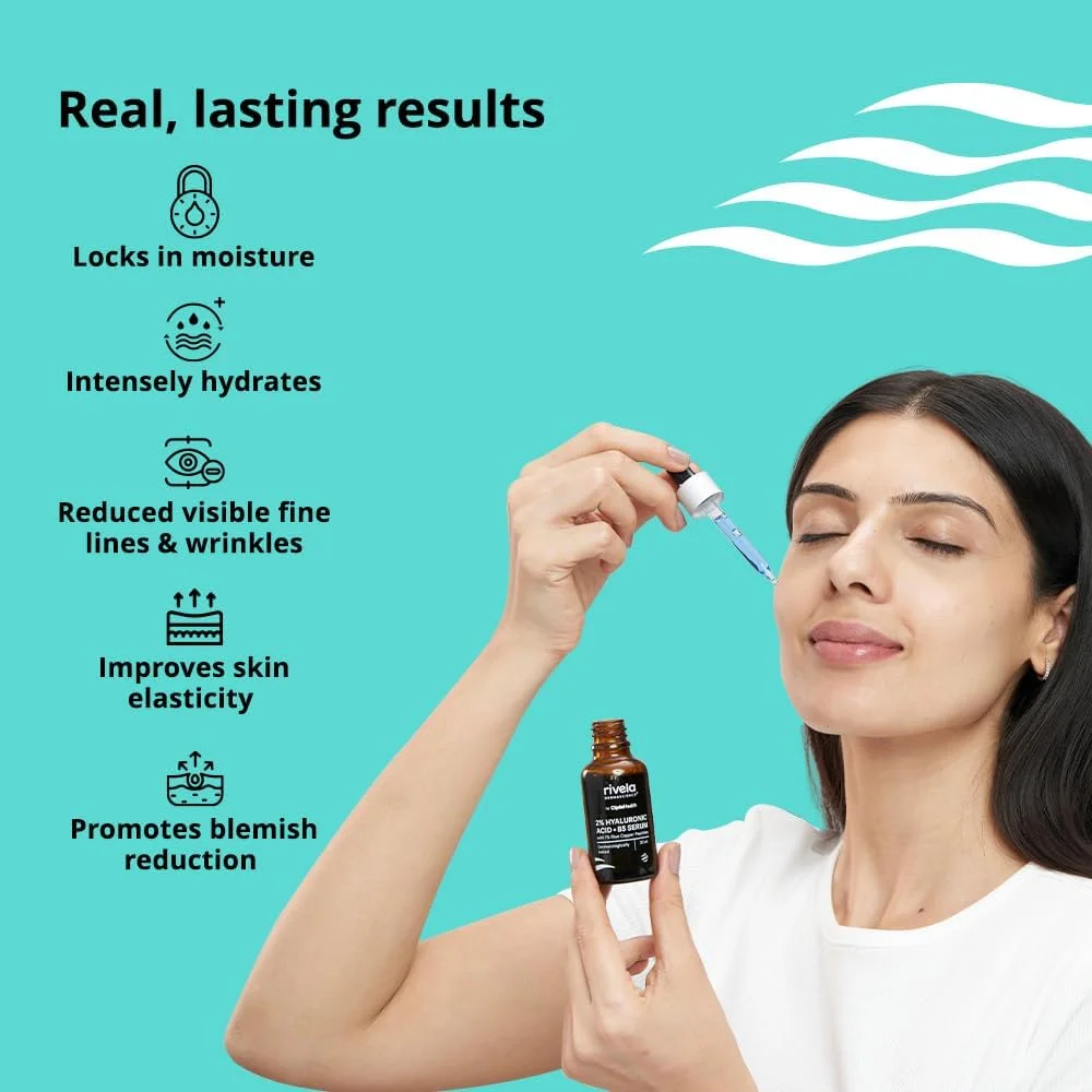 سرم ریولا درماساینس حاوی 2% هیالورونیک اسید با 1% پپتید مس آبی | آبرسانی 24 ساعته، تحریک کلاژن، بهبود خاصیت ارتجاعی پوست، مناسب انواع پوست، برای خانم ها و آقایان - 30 میلی لیتر