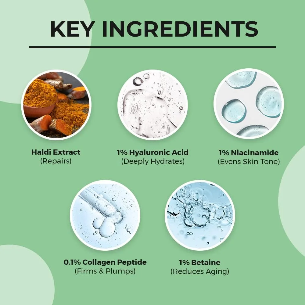سرم صورت زردچوبه و 2% هیالورونیک اسید دکتر شث | حاوی 1% نیاسینامید و 0.1% پپتید کلاژن | برای آبرسانی عمیق، پوستی حجیم و شاداب | مناسب پوست های نرمال، خشک و چرب | بانوان و آقایان | 30 میلی لیتر