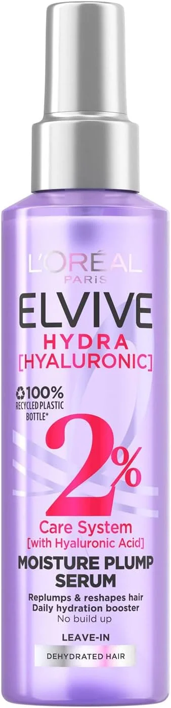 سرم آبرسان مو لورآل پاریس Elvive Hydra Hyaluronic، حاوی هیالورونیک اسید برای موهای خشک و کم آب، درمان آبرسانی و حجم دهنده، مناسب برای انواع مو، 150 میلی لیتر