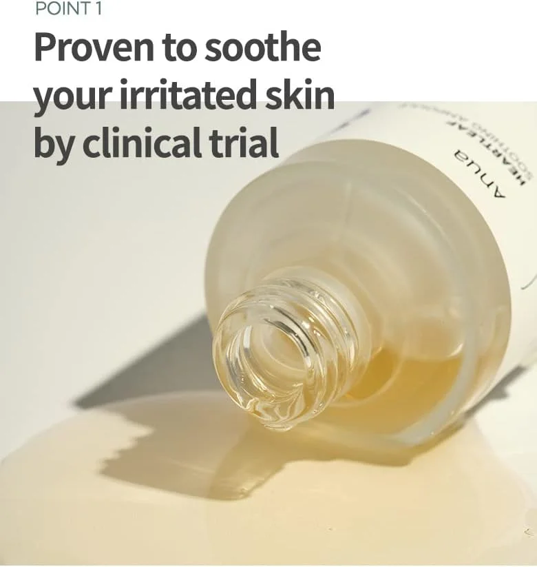 آمپول تسکین دهنده حاوی ۸۰% گیاه قلب، سرم آبرسان صورت برای پوست شیشه ای، پانتنول، اسید هیالورونیک، غیر چرب، فرمول ملایم، اسانس سبک، وگان، مراقبت از پوست کره ای، ۳۰ میلی لیتر