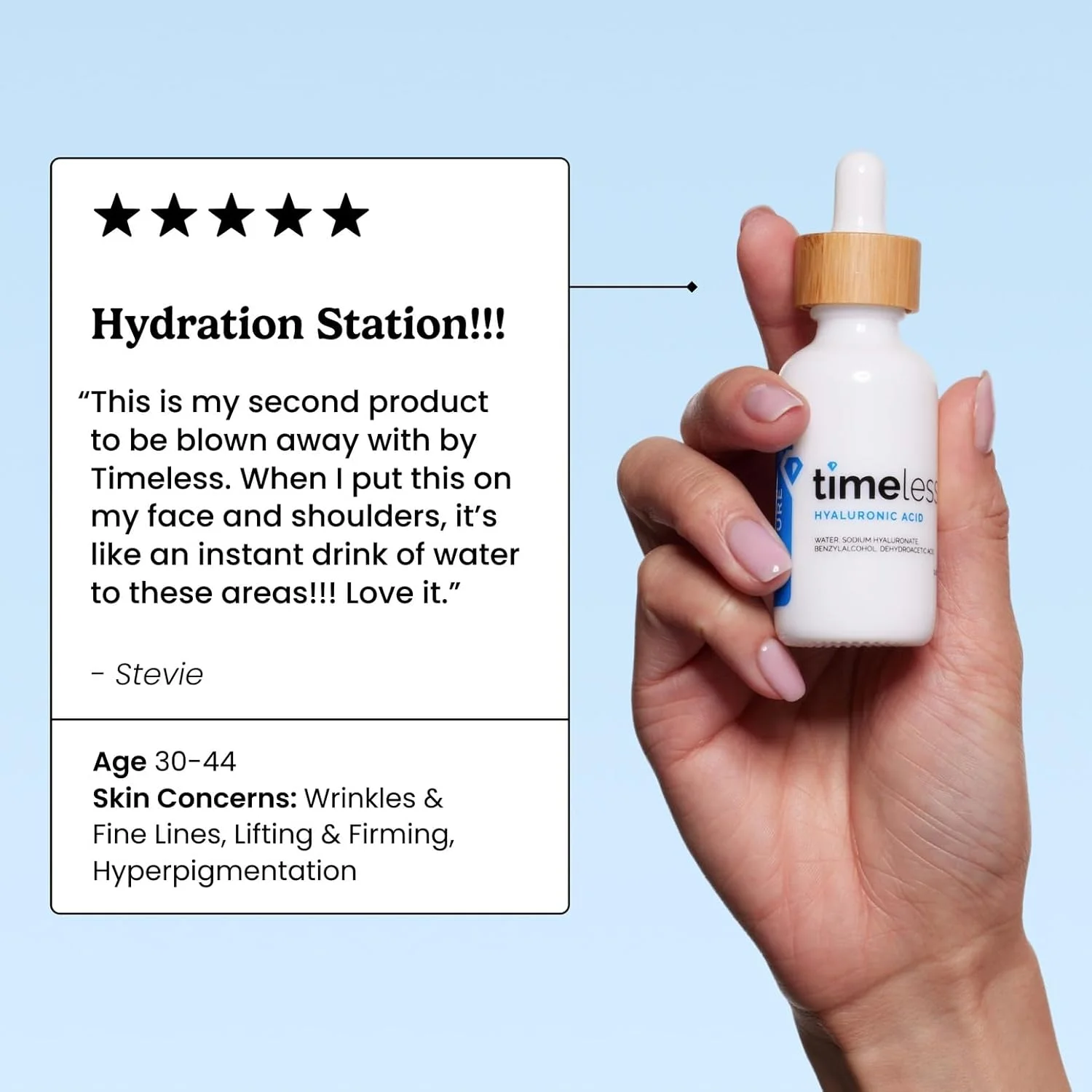 سرم هیالورونیک اسید خالص تایم‌لس اسکین کر ۳۰ میلی‌لیتر