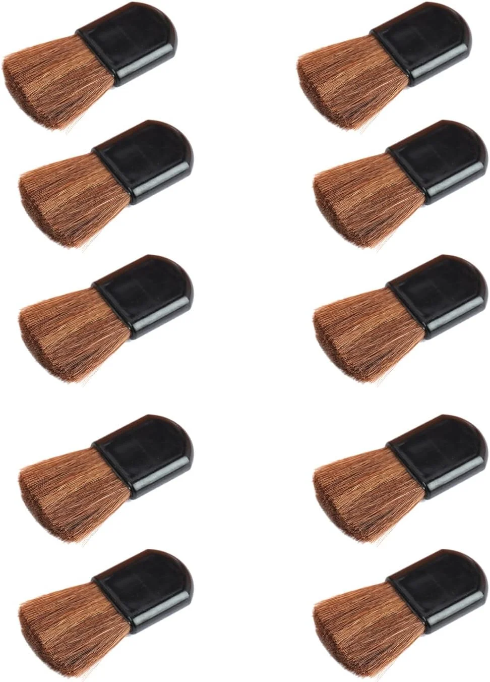 برس های آرایشی یکبار مصرف، برس های کوچک رژگونه، برس پودر قابل حمل کوچک، ابزار آرایشی اپلیکاتور کرم پودر، 10 عدد