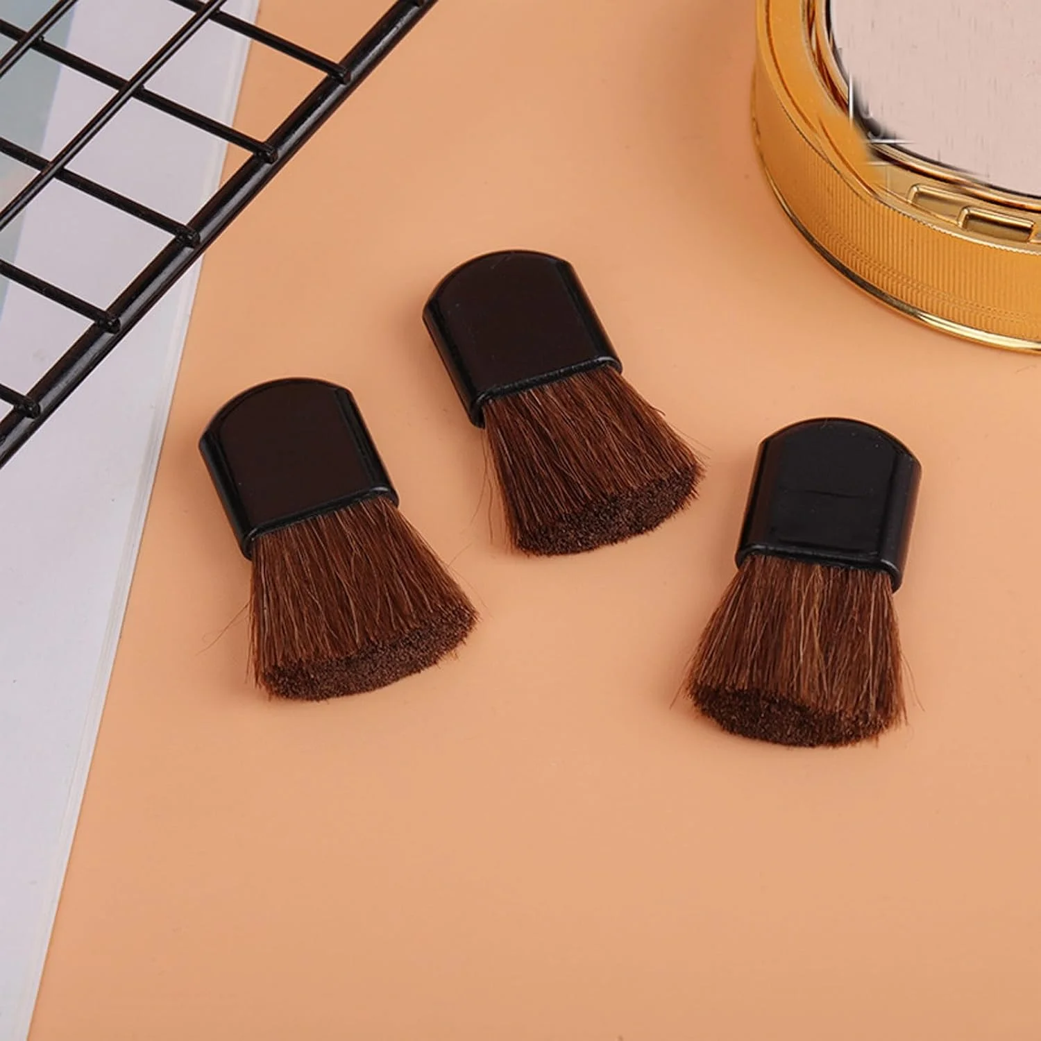 برس های آرایشی یکبار مصرف، برس های کوچک رژگونه، برس پودر قابل حمل کوچک، ابزار آرایشی اپلیکاتور کرم پودر، 10 عدد