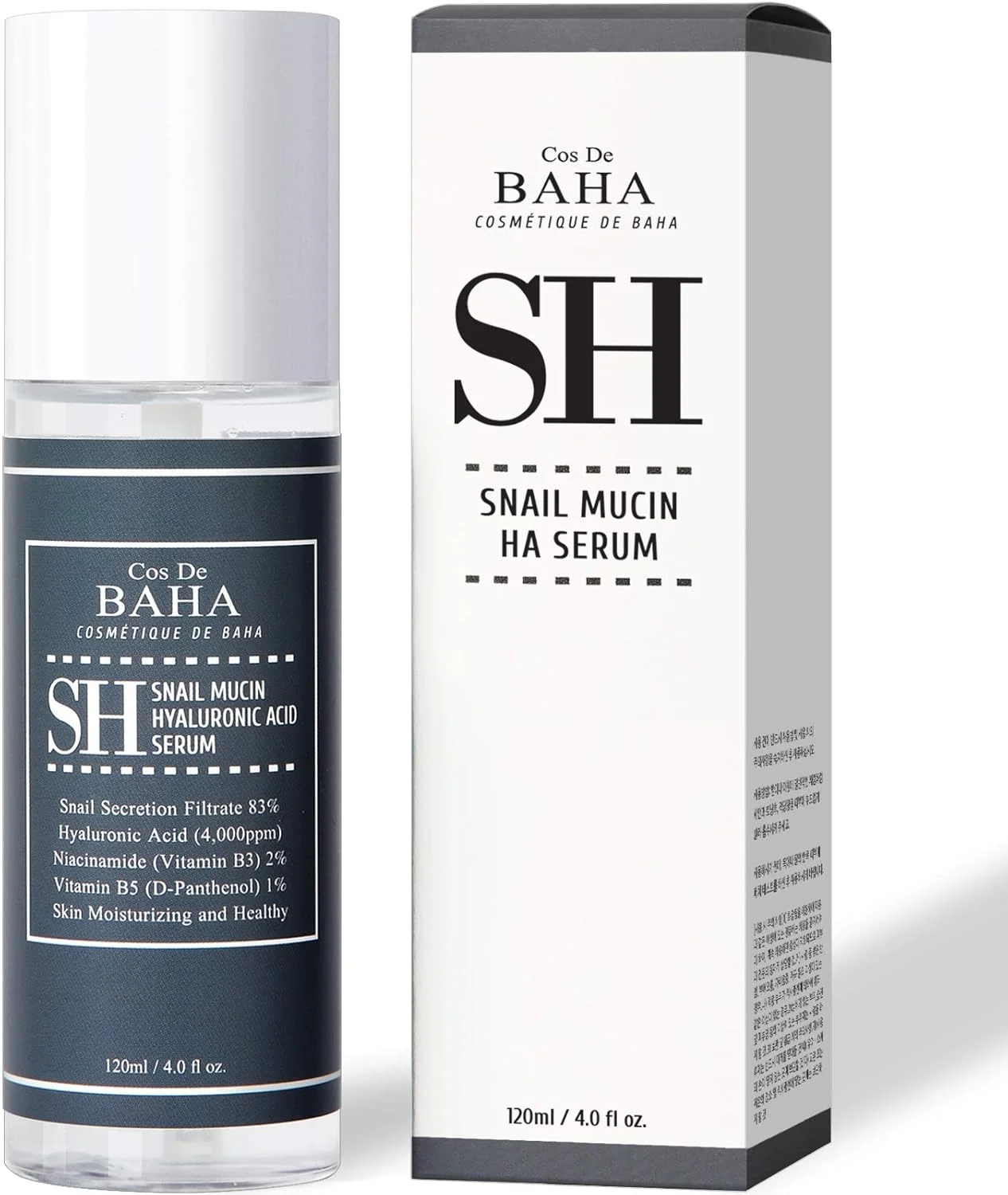 سرم صورت ترمیم کننده حلزون Cos De BAHA با ویتامین B3، نیاسینامید 2% و آلانتوئین 5% - 120 میلی لیتر