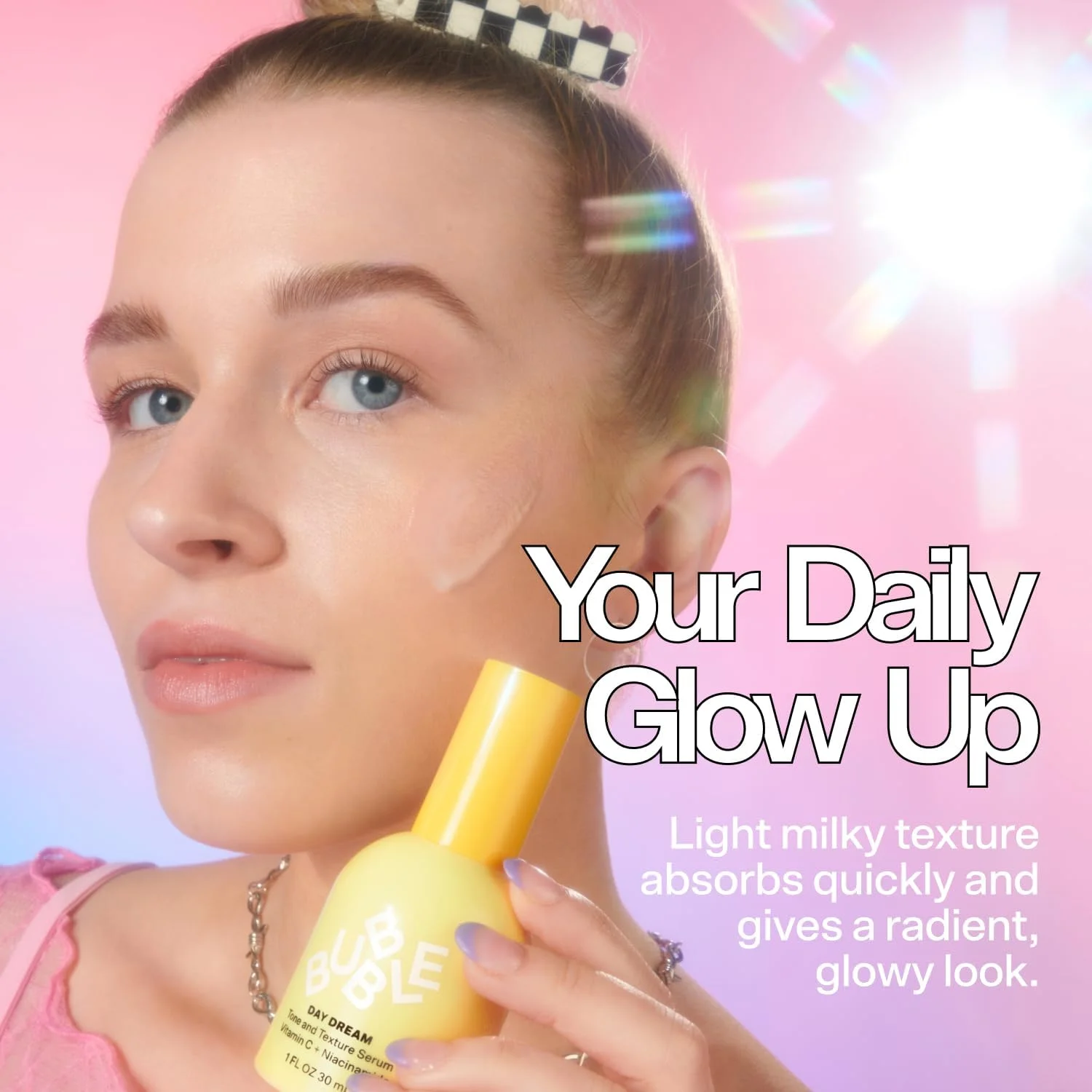 سرم صورت روزانه Bubble Skincare Day Dream برای یکدست کردن رنگ و بافت پوست - سرم آبرسان ویتامین C + نیاسینامید که به بهبود ترمیم سد دفاعی پوست کمک می کند - مراقبت از پوست با ویتامین C مناسب برای انواع پوست (30 میلی لیتر)