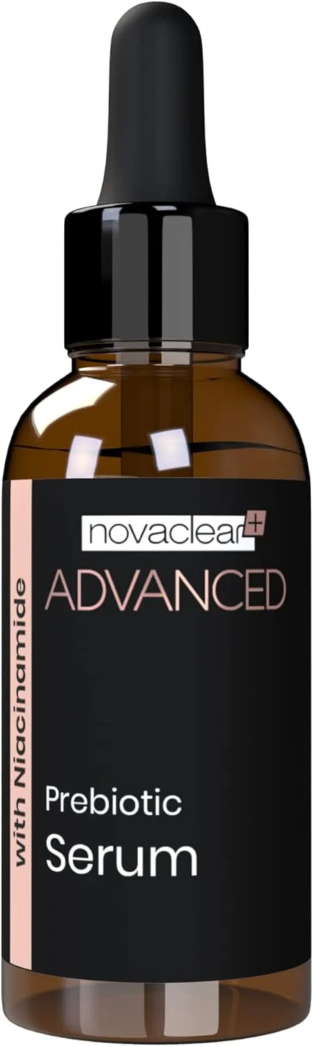 سرم پیشرفته پری‌بیوتیک نوواکلیر حاوی 10% نیاسینامید – کوچک کننده منافذ، کنترل چربی و تعادل میکروبیوم – کمپلکس کنترل چربی، اسکوالان و مواد گیاهی – پوشش مات – ایده آل برای زیر آرایش – 30 میلی لیتر