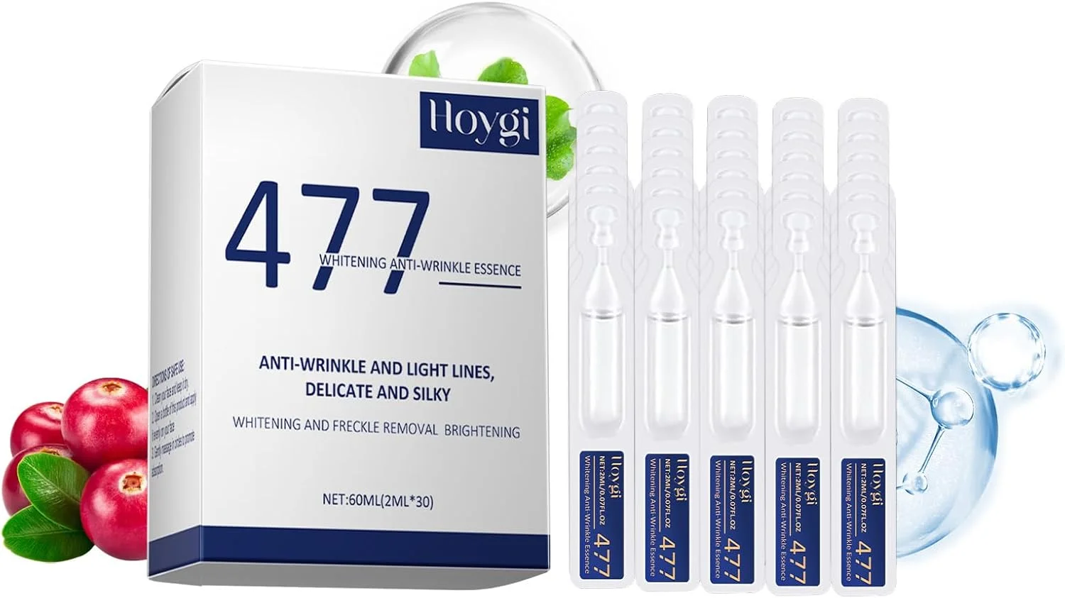 آمپول آبرسان ضد پیری، سرم مرطوب کننده صورت کلاژن و نیاسینامید برای خطوط ریز و چین و چروک، 30 آمپول (2 میلی لیتر)