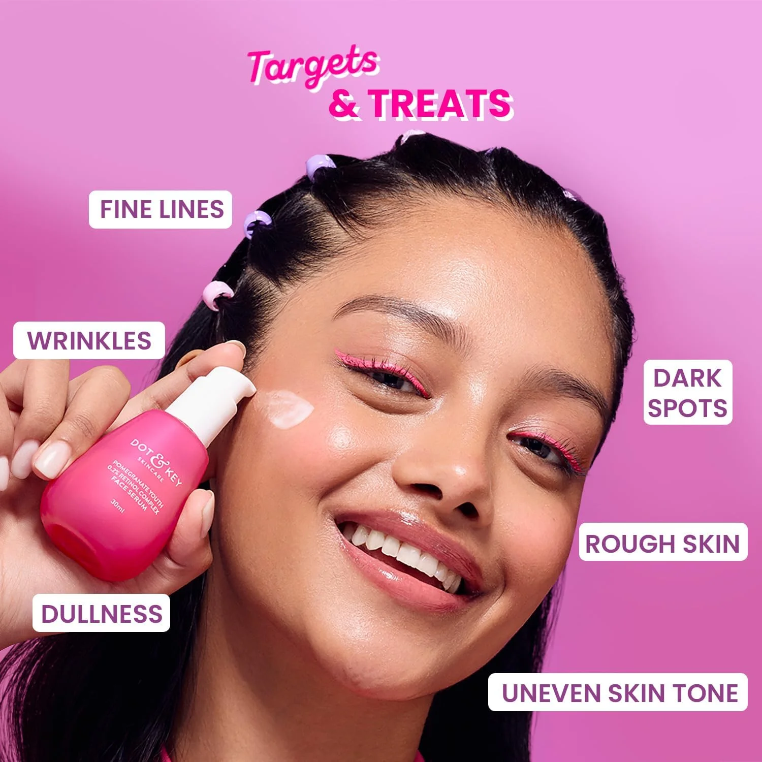 سرم صورت دات اند کی با کمپلکس 0.2% رتینول، نیاسینامید، پپتیدهای متعدد و هیالورونیک اسید | کاهش خطوط ریز و چروک، افزایش کلاژن، استحکام پوست، درخشش جوانی، مناسب برای مبتدیان 30 میلی لیتر