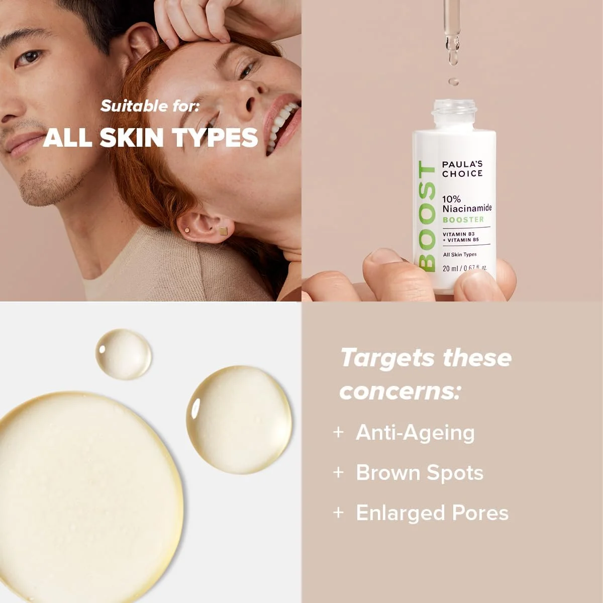 سرم صورت نیاسینامید 10% پائولاز چویس - سرم سبک صورت - کاهش منافذ و لکههای تیره - بهبود خطوط ریز و بافت پوست - حاوی ویتامین B3 و B5 - مناسب انواع پوست - 20 میلی لیتر سرم صورت نیاسینامید 10% پائولاز چویس - سرم سبک صورت - کاهش منافذ و لکههای تیره - بهبود خطوط ریز و بافت پوست - حاوی ویتامین B3 و B5 - مناسب انواع پوست - 20 میلی لیتر