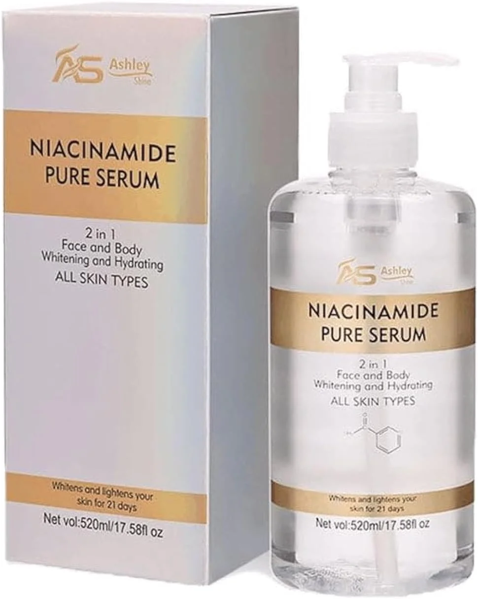 سرم خالص نیاسینامید 2 در 1 روشن کننده و آبرسان پوست صورت و بدن 520 میلی لیتر