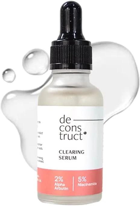سرم روشن کننده پوست دی‌کانستراکت حاوی 2% آلفا آربوتین + 5% نیاسینامید | سرم صورت ضد لک و تیرگی | از بین برنده لکه‌های تیره، جای جوش و هایپرپیگمنتیشن | مناسب آقایان و بانوان | 30 میلی لیتر