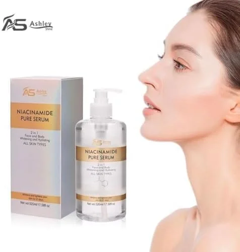 سرم خالص نیاسینامید اشلی شاین، مرطوب کننده صورت و بدن، روشن کننده، 520 میلی لیتر