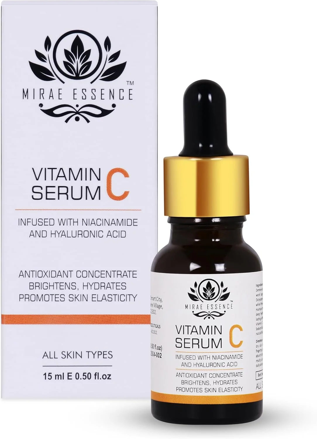 سرم صورت ویتامین C | نیاسینامید و هیالورونیک اسید | روشن کننده و آبرسان | کاهش لکه های تیره و رنگدانه | ضد پیری | برای پوست درخشان | انواع پوست | 15 میلی لیتر