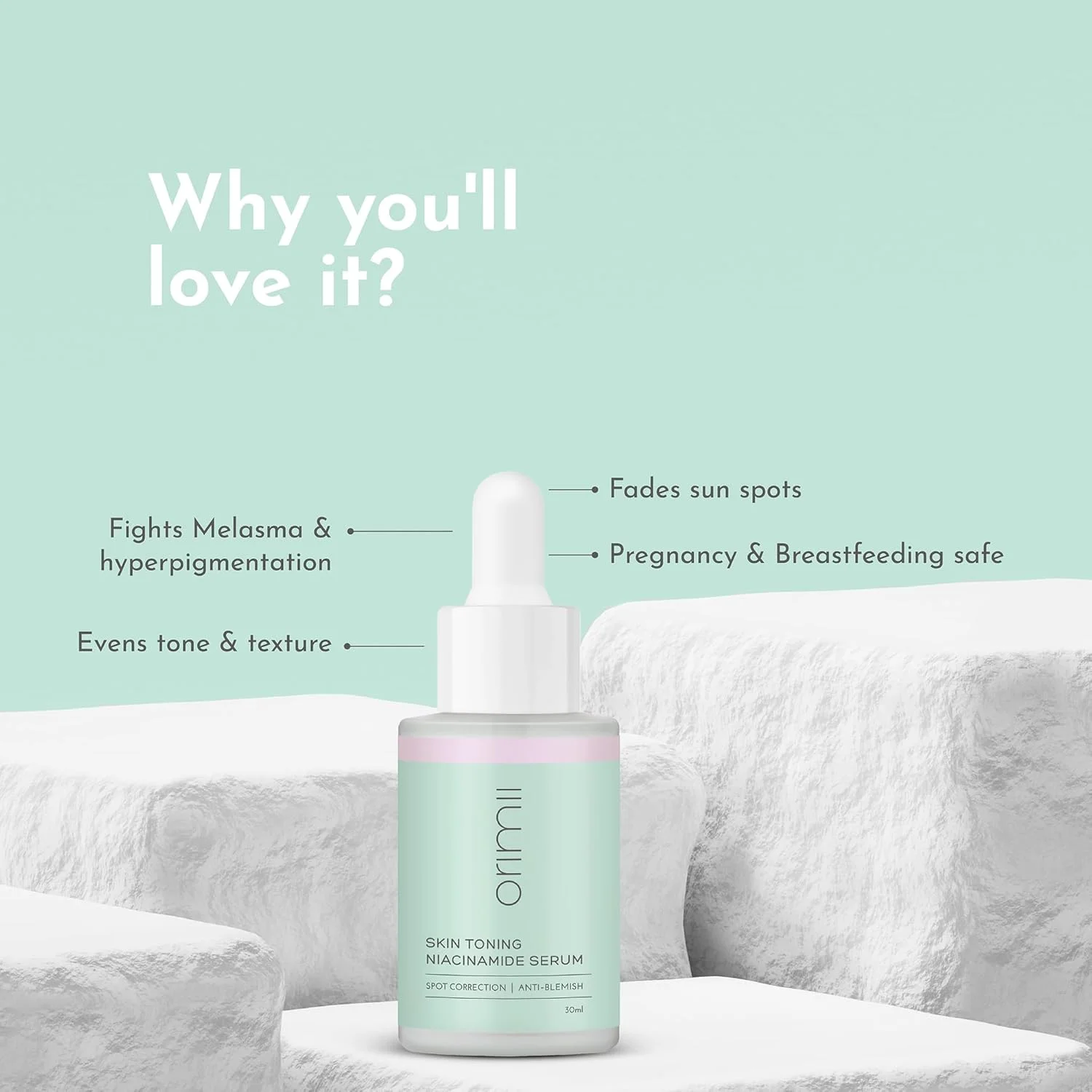 سرم نیاسینامید تقویت کننده رنگ پوست اوریمی - آلو کاکادو + گوجی بری - اصلاح لک - 30 میلی لیتر