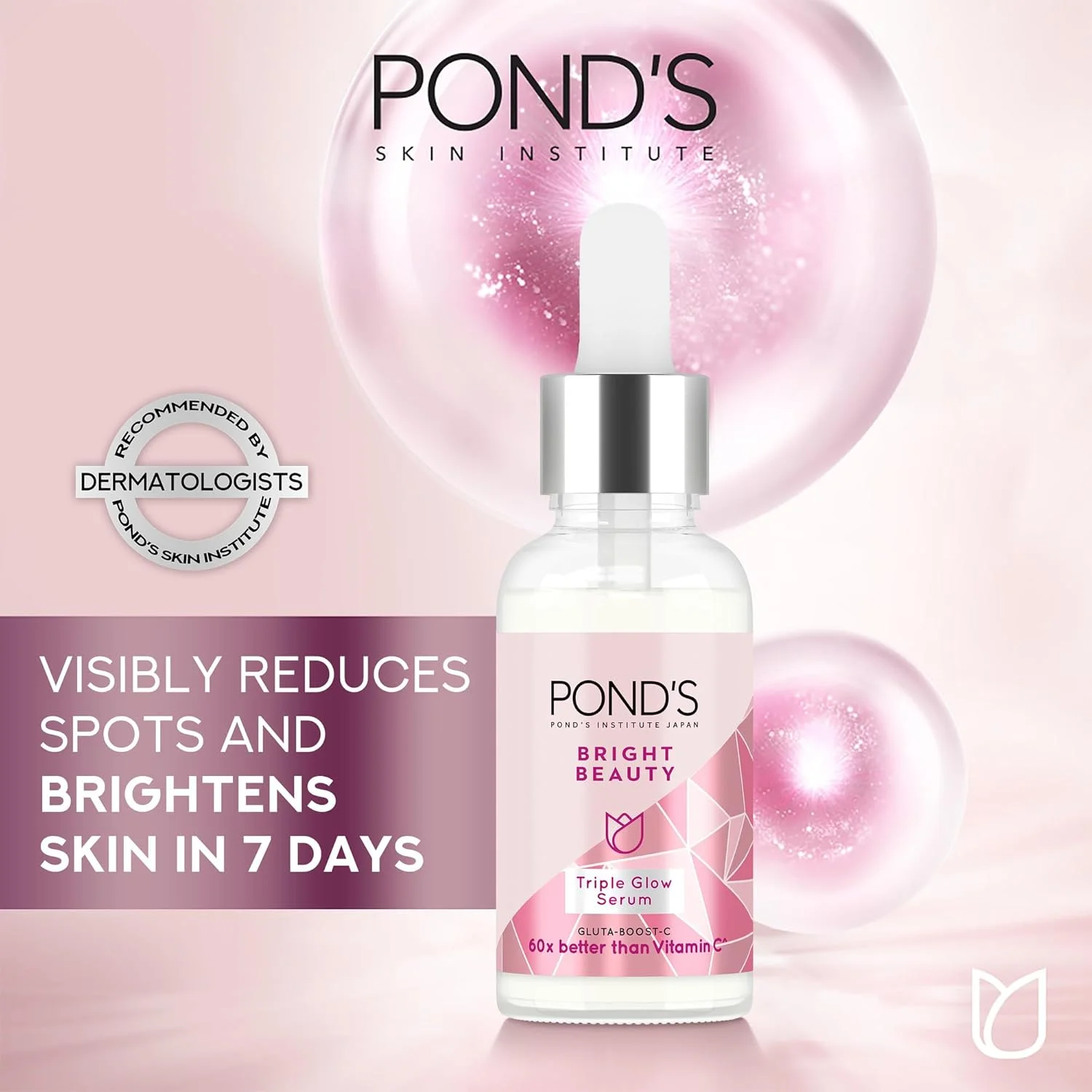 سرم روشن کننده پوست پوندز برای زیبایی و درخشش، حاوی نیاسینامید و هیالورونیک اسید، 30 گرم سرم روشن کننده پوست پوندز برای زیبایی و درخشش، حاوی نیاسینامید و هیالورونیک اسید، 30 گرم