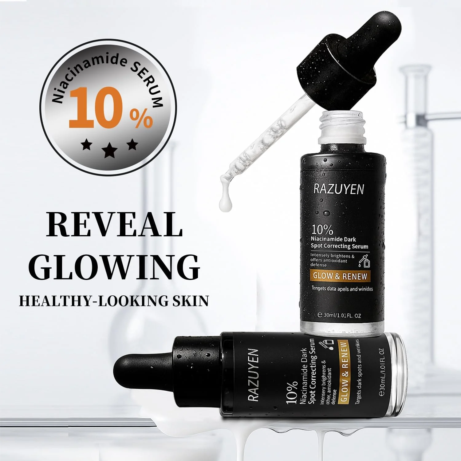 سرم نیاسینامید، حاوی 10% نیاسینامید و آربوتین برای پوست درخشان، روشن کننده، تسکین دهنده و آبرسان صورت، 30 میلی لیتر