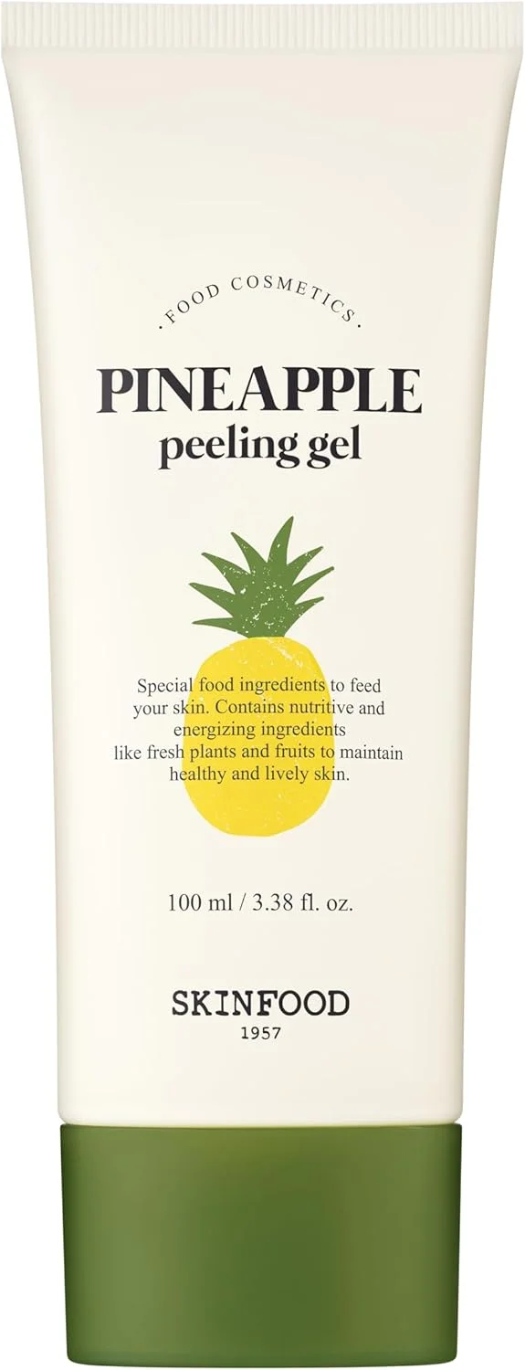 ژل لایه بردار آناناس اسکین فود از سال 1957، 100 میلی لیتر. حاوی آناناس و آلوئه ورا، ژل لایه بردار عمیق صورت، از بین برنده سبوم، پوستی شفاف و بدون لک