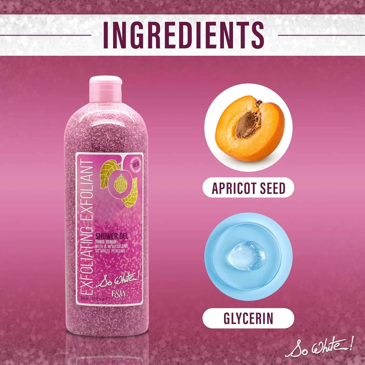 ژل شستشوی لایه بردار و اسکراب تونیک پوست فیر اند وایت سو وایت ۹۴۰ میلی لیتر