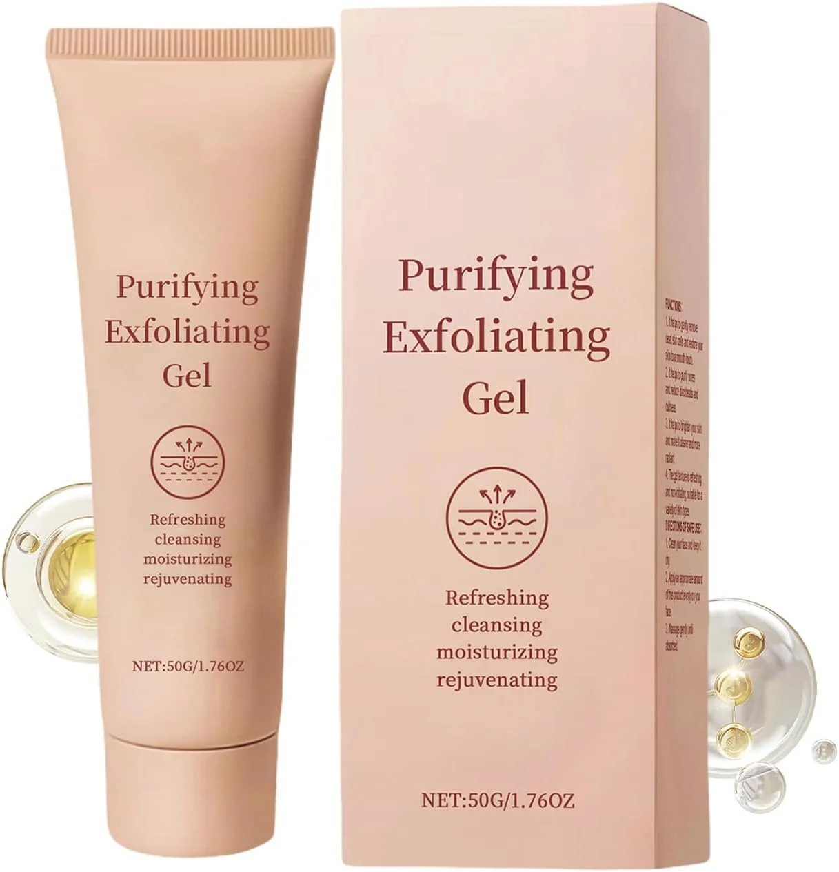 ژل لایه بردار برای پاکسازی عمیق صورت و بدن، ژل اسکراب لایه بردار، مرطوب کننده و پاک کننده پوست، نرم کننده پوست، پاک کننده آلودگی و چربی (50 گرم)