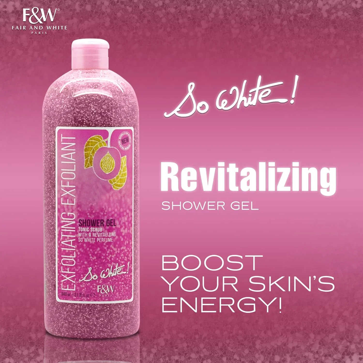 ژل شستشوی لایه بردار و اسکراب تونیک پوست فیر اند وایت سو وایت ۹۴۰ میلی لیتر