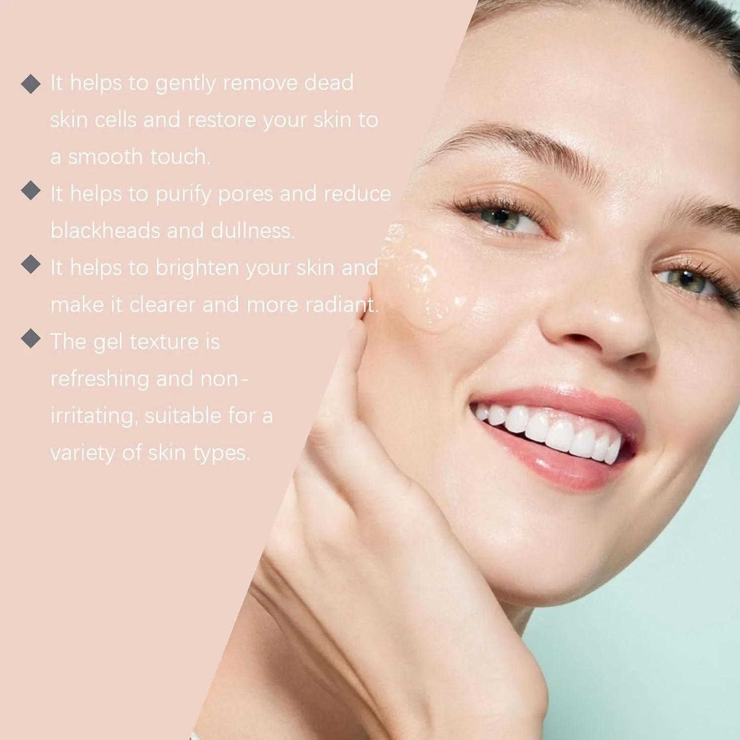 ژل لایه بردار برای پاکسازی عمیق صورت و بدن، ژل اسکراب لایه بردار، مرطوب کننده و پاک کننده پوست، نرم کننده پوست، پاک کننده آلودگی و چربی (50 گرم)