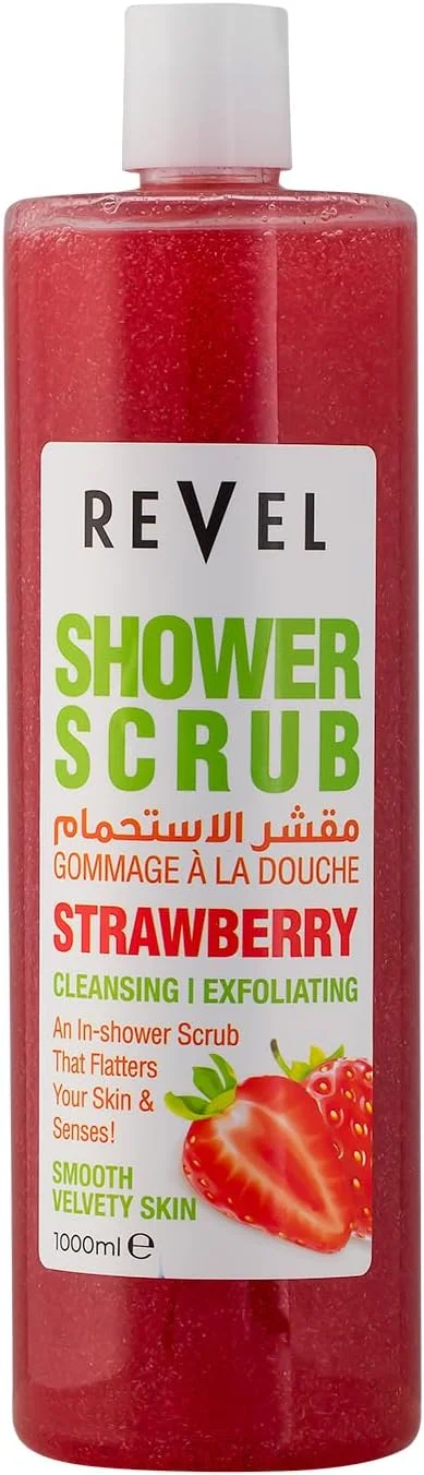 اسکراب دوش توت فرنگی رول قرمز ۱۰۰۰ میلی لیتر، اسکرابر، مرطوب کننده، ژل دوش، پاک کننده، لایه بردار، مخملی صاف، مراقبت از پوست، برای آقایان و بانوان، حمام و بدن، برای انواع پوست، استفاده روزانه