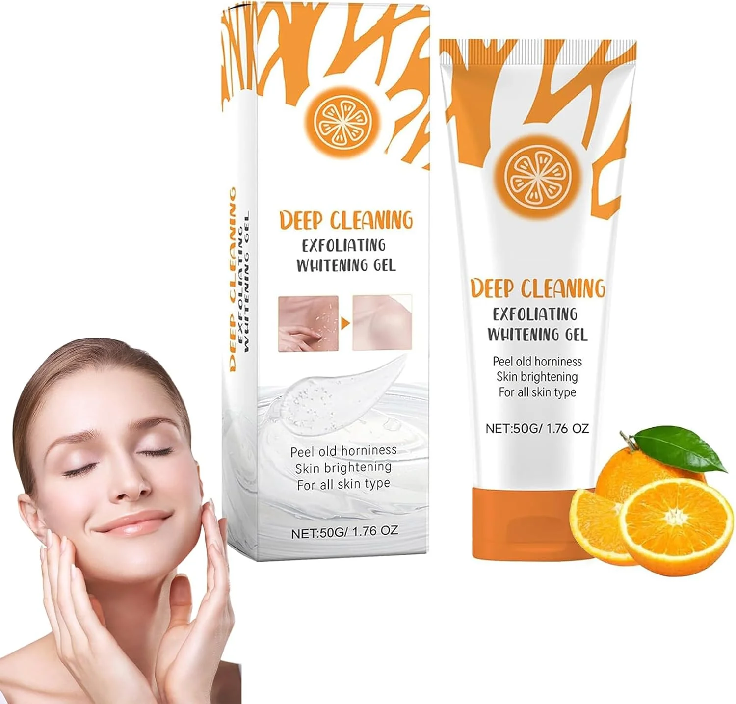 ژل لایه بردار آنزیم های پرتقال، ژل لایه بردار پرتقال، ژل لایه بردار صورت پرتقال، لایه بردار مرطوب کننده و پاک کننده عمیق صورت برای پاکسازی عمیق منافذ (1 عدد)