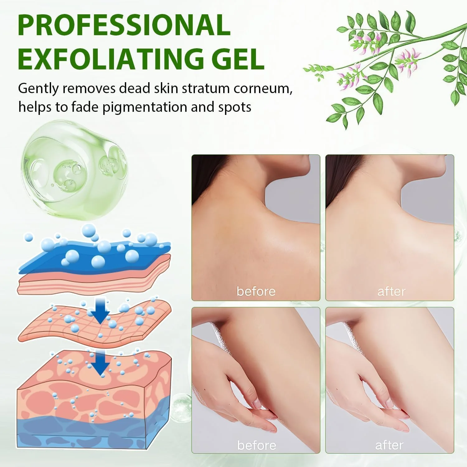 ژل لایه بردار و پاک کننده صورت و بدن، ژل اسکراب ملایم برای پاکسازی عمیق آلودگی و چربی، کوچک کننده منافذ و صاف کننده بافت پوست، مناسب برای انواع پوست