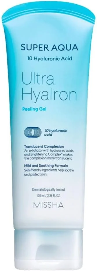 ژل لایه بردار ملایم میشا Super Aqua Ultra Hyalron حجم 100 میلی لیتر