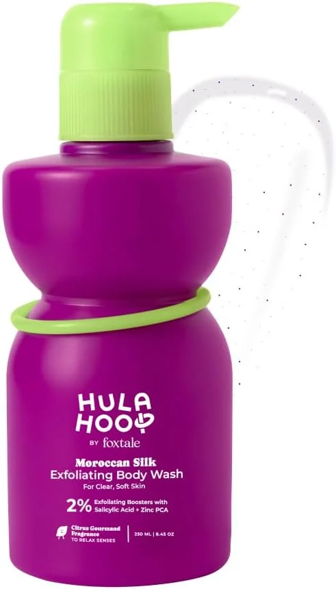 شوینده بدن لایه بردار حاوی 2% سالیسیلیک اسید FoxTale با زینک PCA | کاهش آکنه بدن، پوست توت فرنگی و موهای زیر پوستی | صاف کننده بافت ناهموار در 28 روز | شوینده بدن آقایان و بانوان | ژل دوش لایه بردار | 250 میلی لیتر