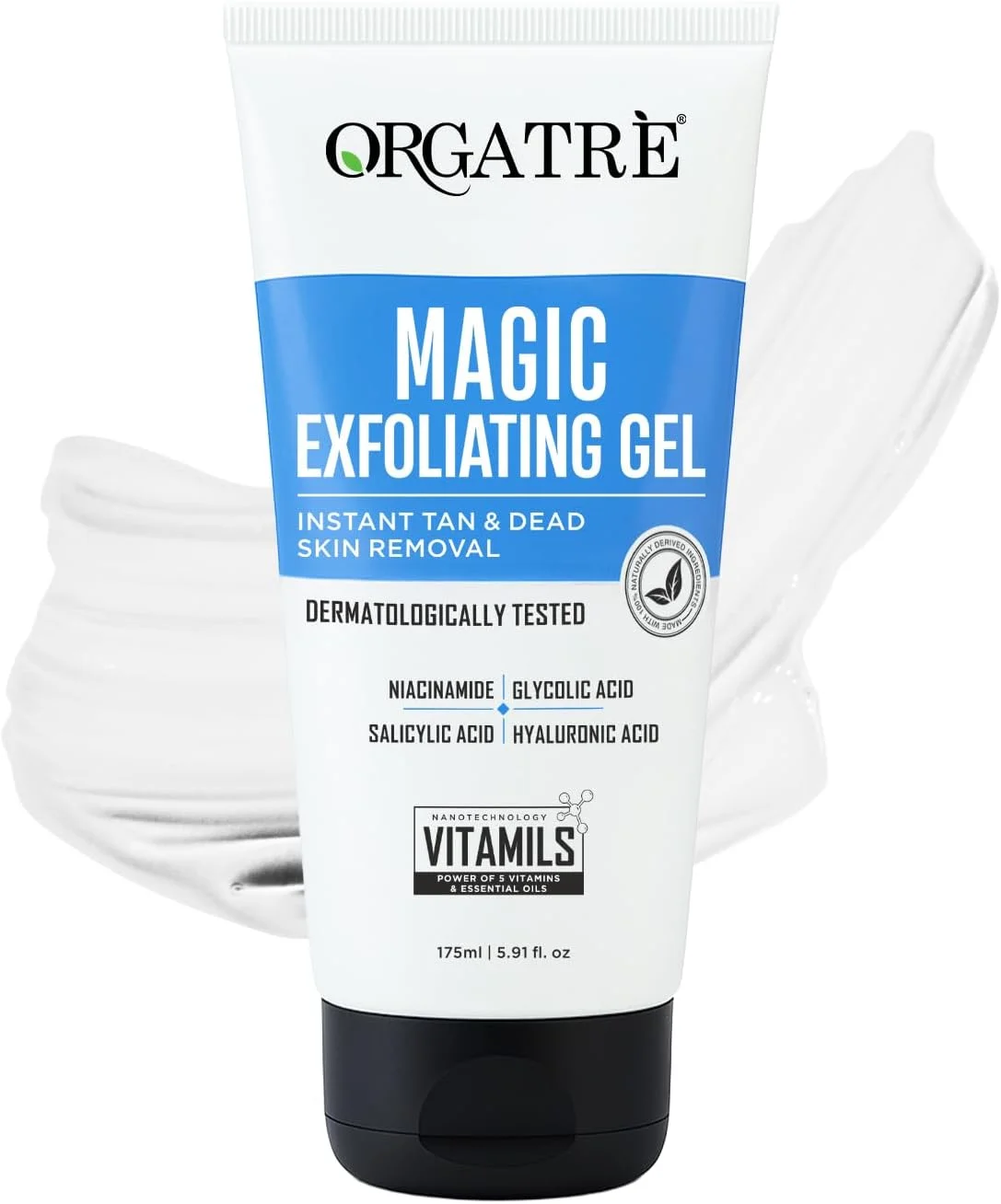 ژل لایه بردار جادویی اُرگاتره | حذف فوری تیرگی و پوست مرده صورت و بدن | تست شده توسط متخصص پوست با نیاسینامید 0.001%، گلیکولیک اسید 0.10%، سالیسیلیک اسید 0.01% و هیالورونیک اسید |