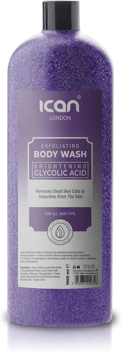 ژل شستشوی بدن حاوی گلیکولیک اسید روشن کننده و لایه بردار آیکن لندن، ۱۰۰۰ میلی لیتر