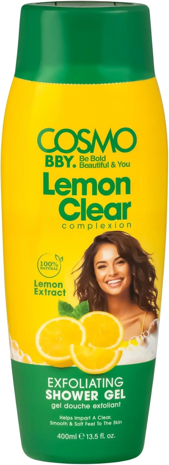 ژل شستشوی بدن لایه بردار لیمو Cosmo BBY – پاک کننده عمیق و روشن کننده پوست با عصاره های طبیعی لیمو و لایه بردارهای ملایم برای پوستی صاف، درخشان و یکدست ۴۰۰ میلی لیتر