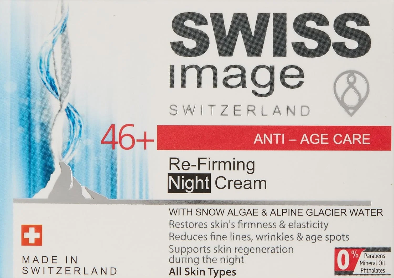 کرم شب بازسازی کننده پوست سوییس ایمیج مناسب سنین 46+ حجم 50 میلی لیتر | کاهش خطوط ریز، چین و چروک و لکه های ناشی از افزایش سن | پشتیبانی از بازسازی پوست در طول شب | کرم تقویت کننده کلاژن برای انواع پوست