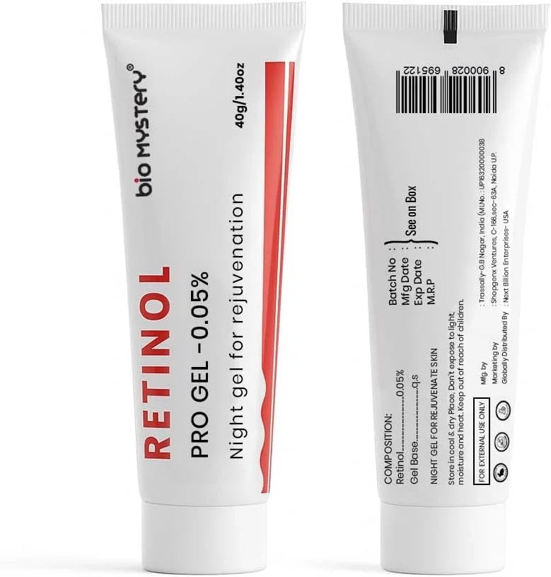 ژل شب طلایی رتینول بیلیون دیلز 2.5% حاوی روغن جوجوبا، عصاره چای، کرم شب ویتامین E و کرم سفت کننده | ضد پیری، مرطوب کننده رتینول و کرم ضد چروک برای زنان، کرم صورت ضد چروک - 30 اونس