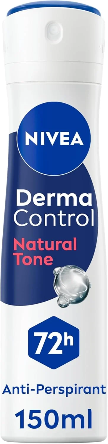 اسپری ضد تعریق نیوآ Derma Control Natural Tone، 150 میلی لیتر، حاوی هیالورون خالص و ویتامین C، محافظت 72 ساعته