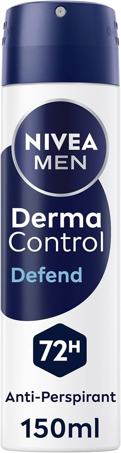 اسپری ضد تعریق مردانه نیوآ مدل Derma Control Defend Extra Comfort، 150 میلی لیتر، حاوی هیالورون خالص و پرو ویتامین B5، محافظت 72 ساعته