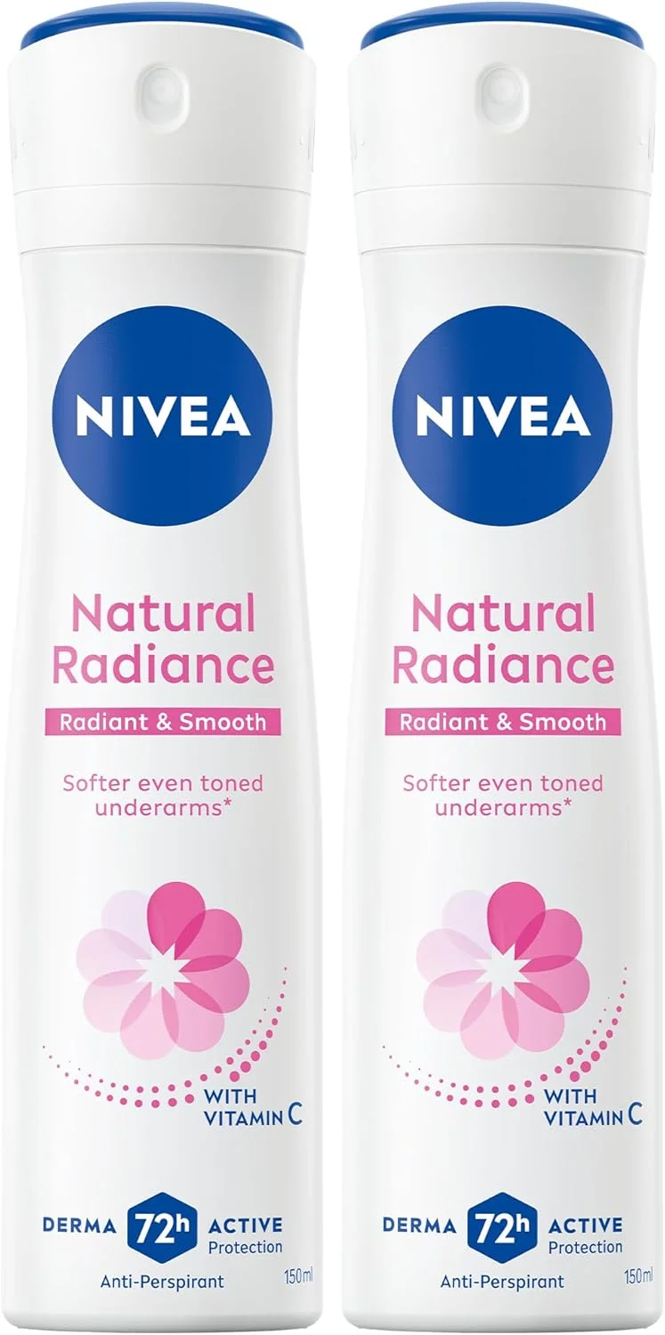 اسپری ضد تعریق زنانه نیوآ، محافظت 72 ساعته، درخشش طبیعی، 2 عدد 150 میلی لیتر