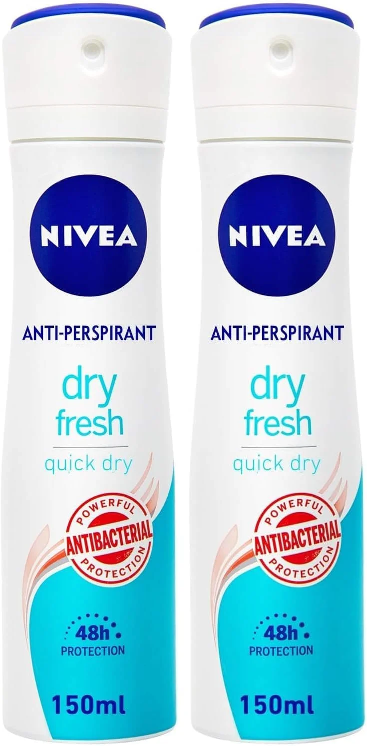 اسپری ضد تعریق زنانه نیوآ، محافظت آنتی باکتریال و حس طراوت، 150 میلی لیتر (بسته 2 عددی)