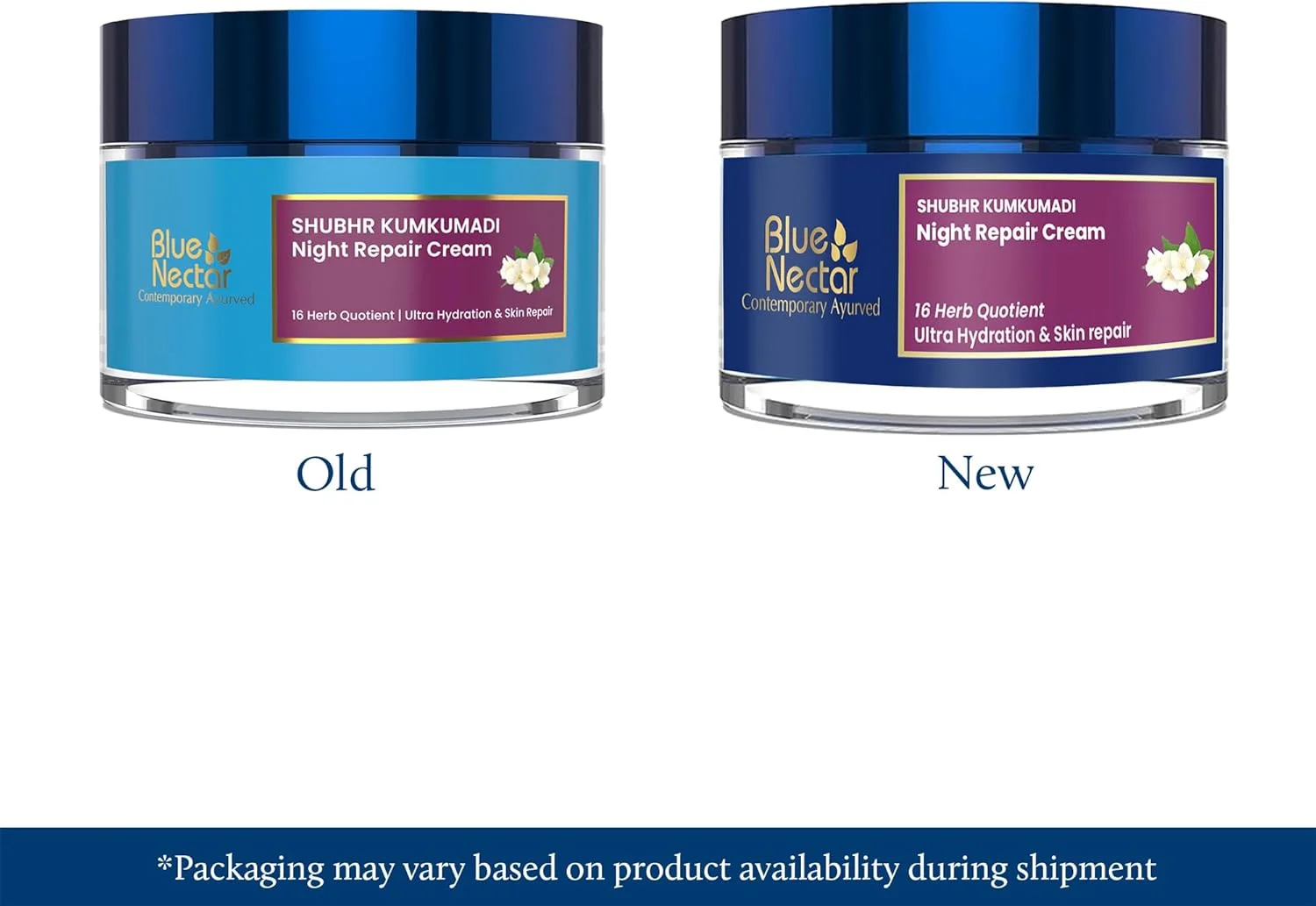 کرم مرطوب کننده شب صورت کومکومادی بلو نکتار برای زنان با بادام و زعفران طبیعی | کرم صورت مرطوب کننده آبرسان برای شب (16 گیاه، 50 گرم)