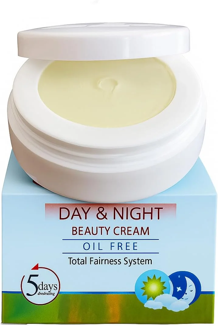 کرم زیبایی روز و شب فاقد چربی، سیستم کامل روشن کننده پوست، درمان لکه‌های تیره، فرمول احیا کننده ۵ روزه، ۳۰ گرم