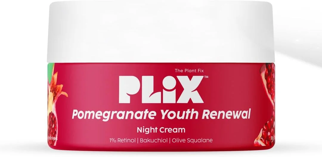 کرم شب ضد پیری انار پلیکس با 1.20% رتینول و 1% روغن باکوچی | کاهش خطوط ریز و چین و چروک | مناسب آقایان و بانوان | 50 گرم
